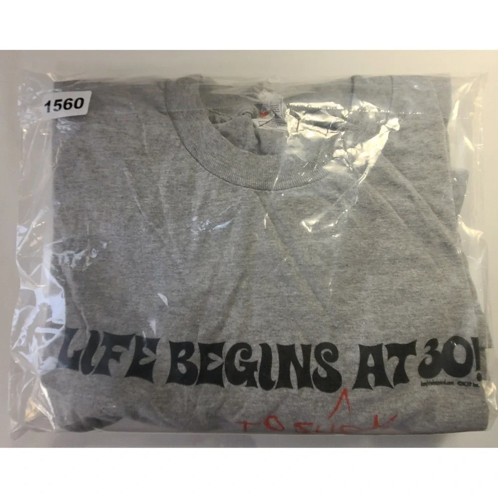 Alstyle Life Begins At 30 To‎ Suck Graphic T-Shirt Gray Men's XL Funny B-day Tee